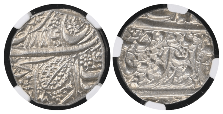 【MS64】1827年（VS1884） インド シク帝国 アムリトサル 1ルピー銀貨