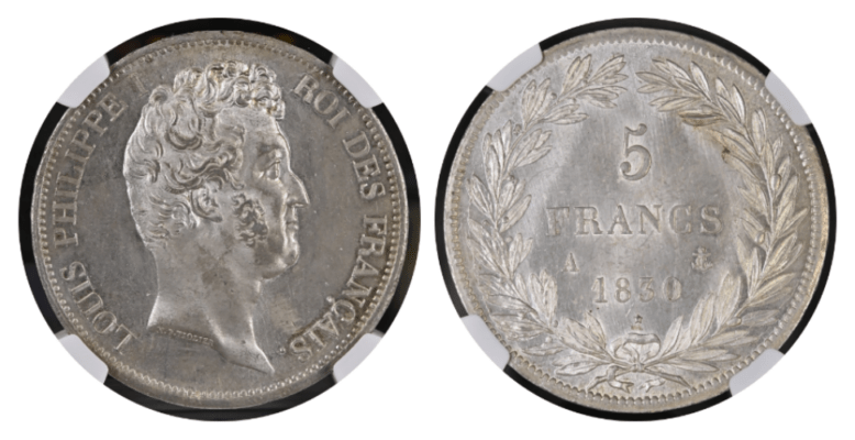 MS65+】1830年A フランス ルイ・フィリップ1世 5フラン銀貨 | すべての