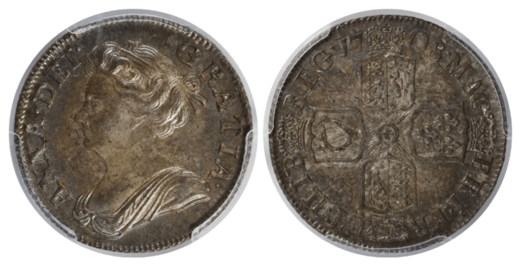 MS64】1708年 イギリス アン女王 1シリング銀貨 | すべての商品