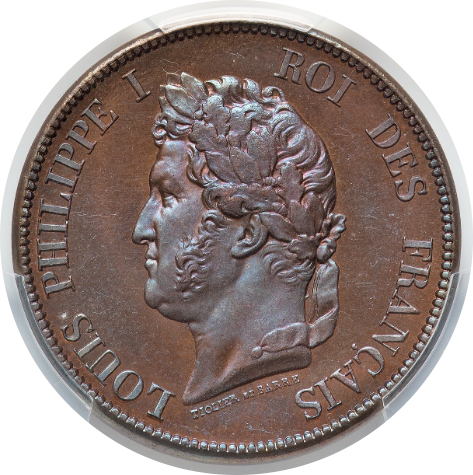 SP65 BN】1839年 フランス フィリップ1世 試鋳貨 1デシーム銅貨 SP65 BN】1839年 フランス フィリップ1世 試鋳貨 1デシーム銅貨