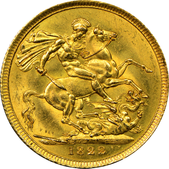 MS64】1822年 ジョージ4世 1ソブリン金貨 | すべての商品