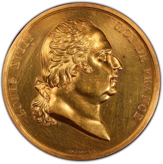 UNC Details】1823年 フランス ルイ18世 復古王政ゴールドメダル