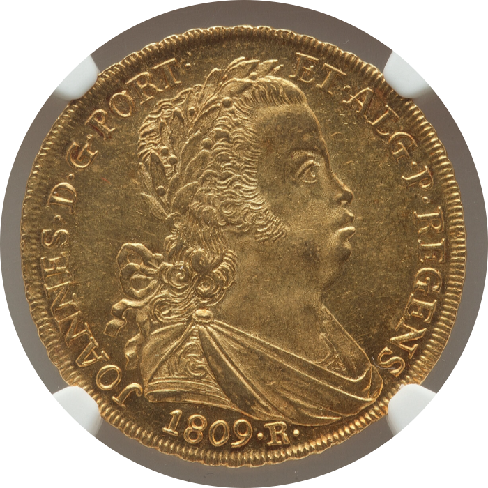 MS63】1809年R ブラジル ジョアン王太子 6400レイス金貨 | すべての