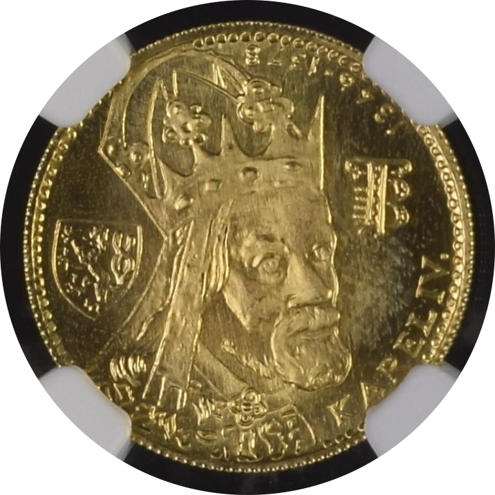 MS66】1978年 チェコスロバキア カール4世 没後600年記念 1ダカット