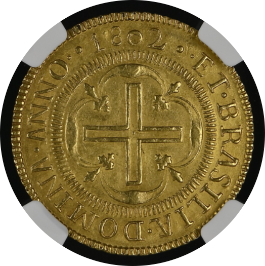 MS62】1802年 ポルトガル領ブラジル マリア1世 4000レイス 金貨