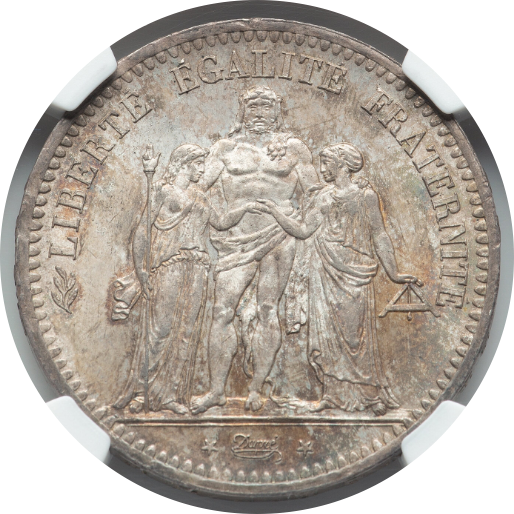 1849年フランス(第二共和政)5フラン銀貨 リバティヘッド MS65+】1849年 フランス 第二共和政 ヘラクレス 5フラン銀貨