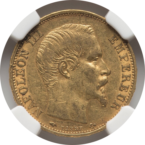 フランス 1854年 A ゴールド 20 フラン ナポレオン 3世 フランス 1854