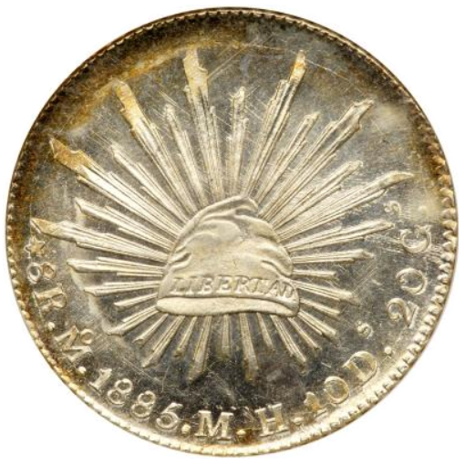 MS65】1885年 メキシコ 8レアル銀貨 | すべての商品