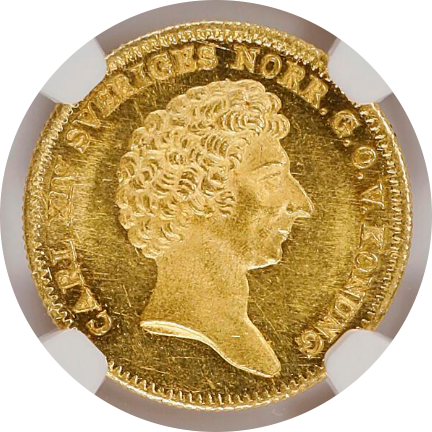MS63+】1841年 スウェーデン カール14世ヨハン 1ダカット金貨