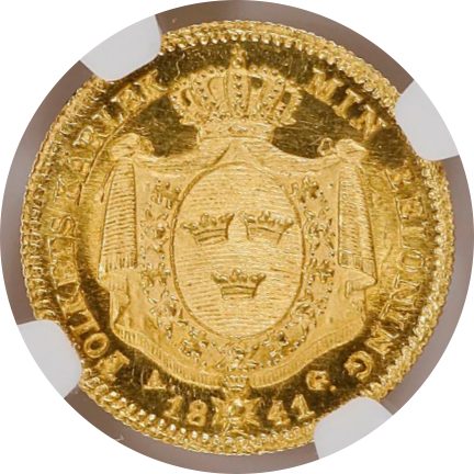 MS63+】1841年 スウェーデン カール14世ヨハン 1ダカット金貨