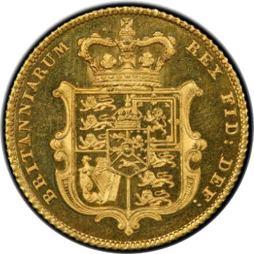 PR63 CAMEO】1826年 イギリス ジョージ4世 1/2ソブリン金貨 | すべての