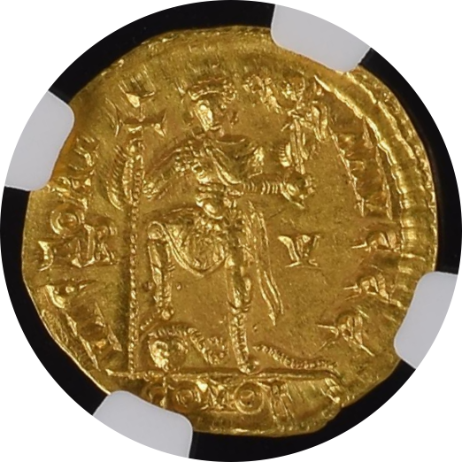 MS 5/5 4/5】425年-445年頃 古代西ローマ帝国 ヴァレンティニアヌス
