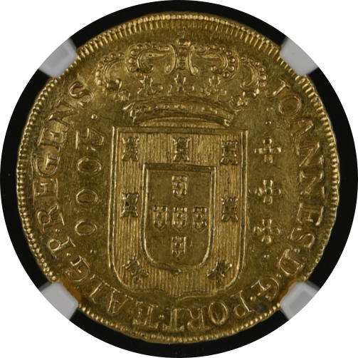 MS61】1810年 ポルトガル領ブラジル マリア1世 4000レイス 金貨