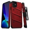 iPhone 11 (2019) (6.1インチ)  ケース 【 Zizo 】 耐衝撃 キックスタンド ベルトクリップ 機能付 強化ガラス保護フィルム ランヤード 付属  BOLT シリーズ 【 レッ