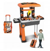 子供用 キャリーバックタイプ 【デラックスツールセット】 ☆ままごとワークベンチ ☆工具セット ☆工具おもちゃセット\ままごと大工さん ままごと おもちゃ 男の子|ままごと・おもちゃ