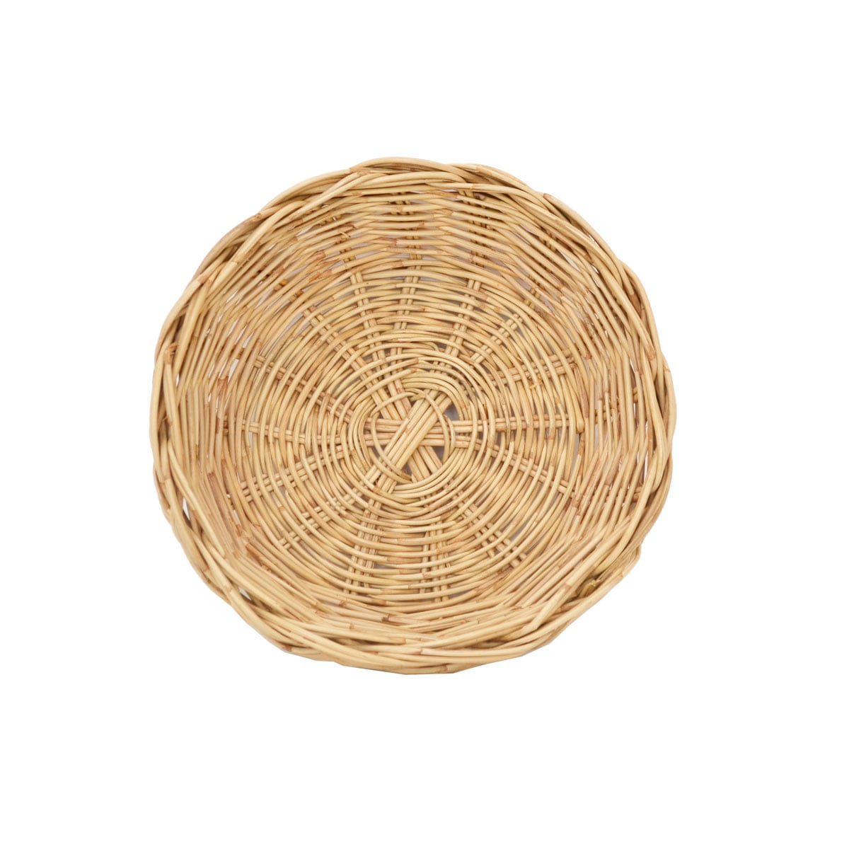 タイ製 ラタン丸型トレー Sサイズ トレー パントレイ 小物入れ 丸い