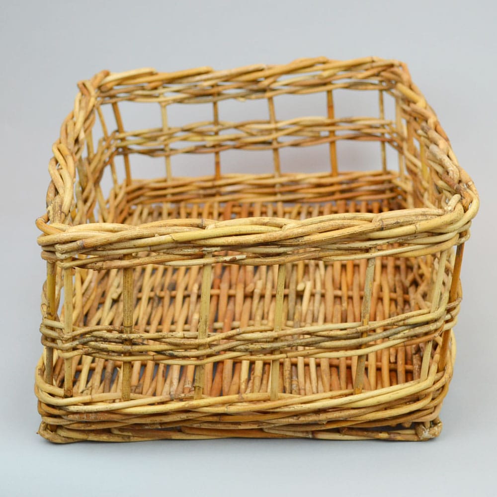 ★ナチュラルアラログバスケット★ アラログスクエアバスケット Sサイズ シンプルで使いやすい形