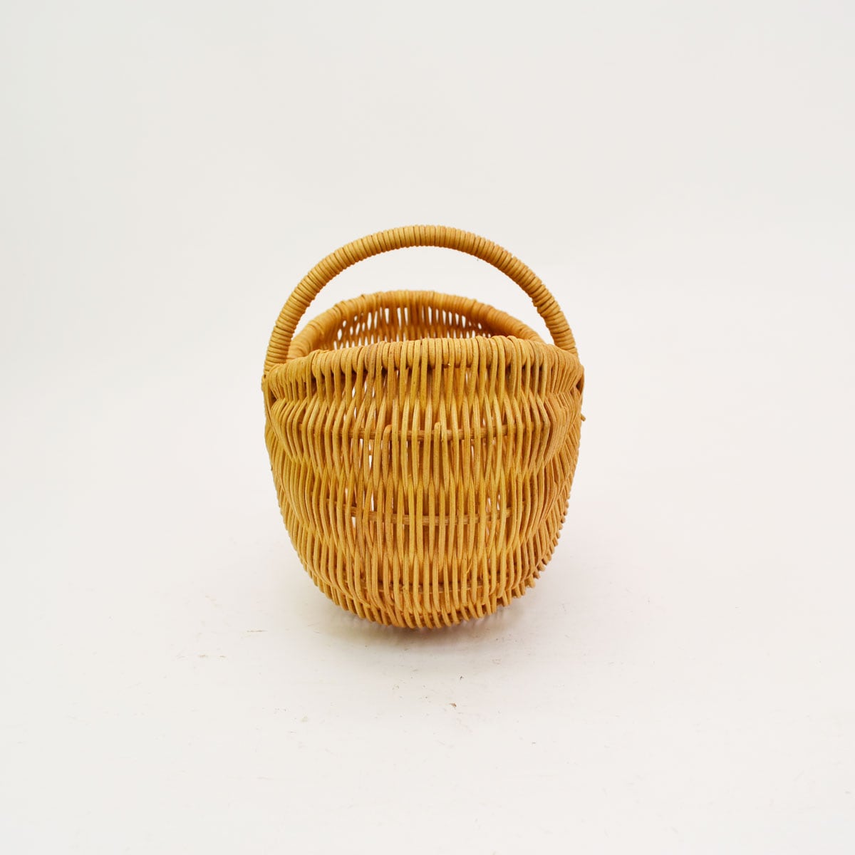 ラタン オーバル1本手 桃尻 バスケット かご 便利なかご ナチュラル