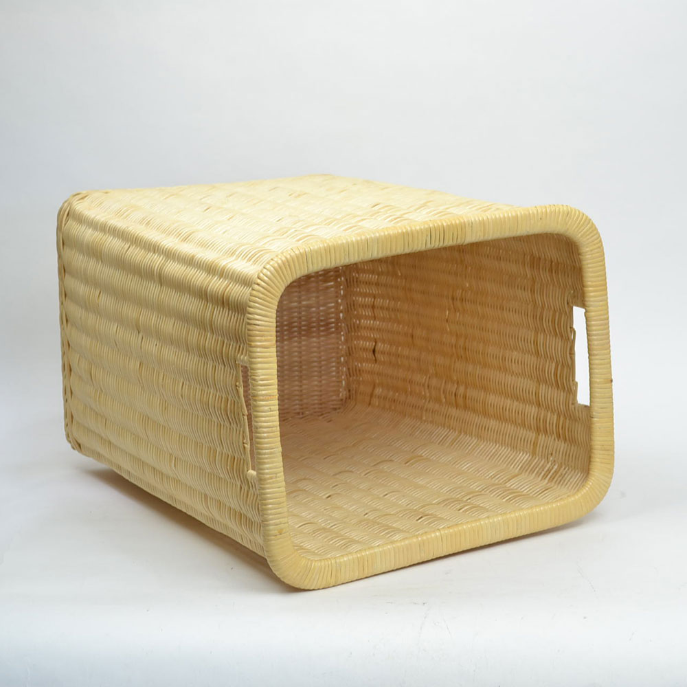 ラタンバスケット 縦長 ラタン かご ナチュラル シンプル