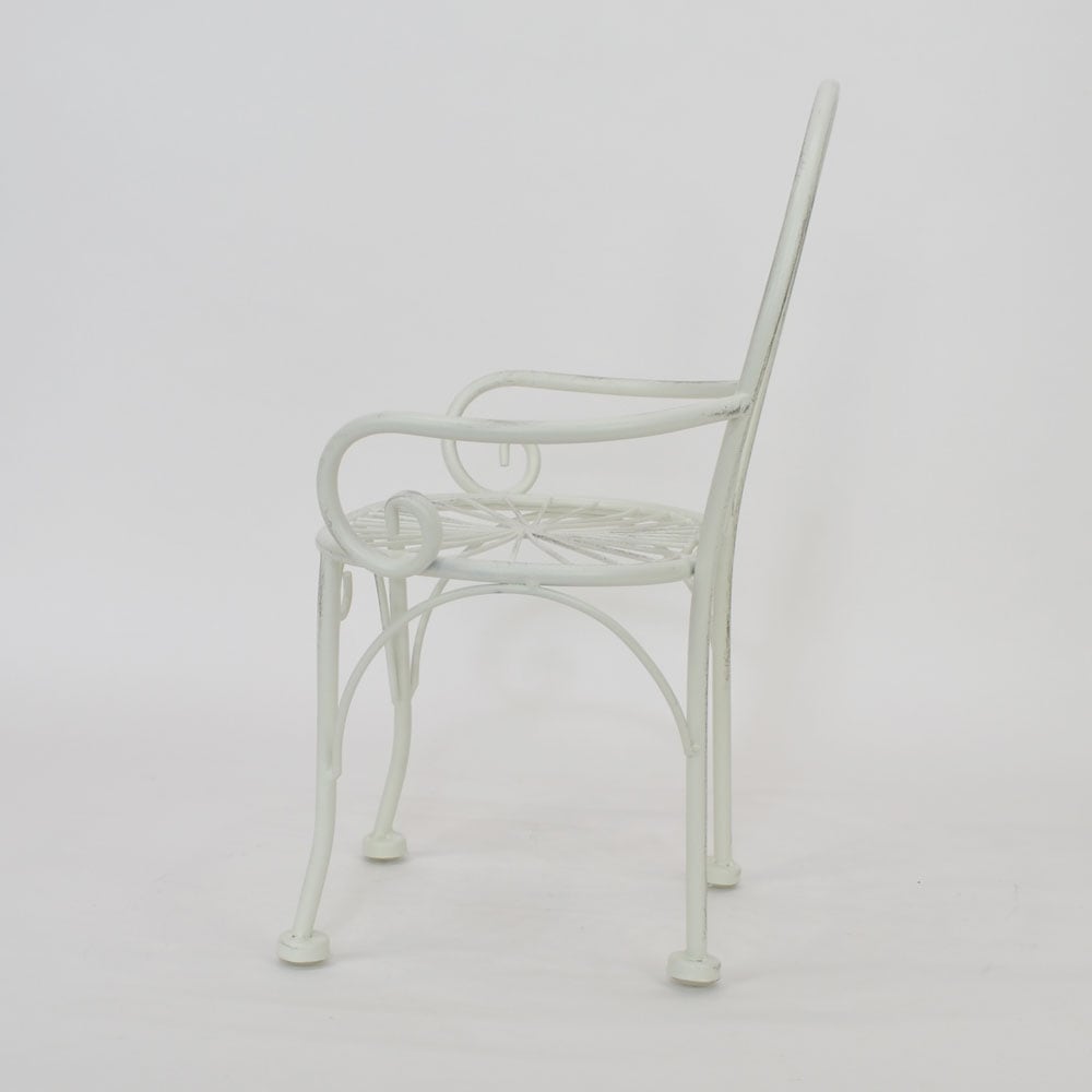 アイアンいす 1P ホワイト 花台 アンティーク風 ガーデニング