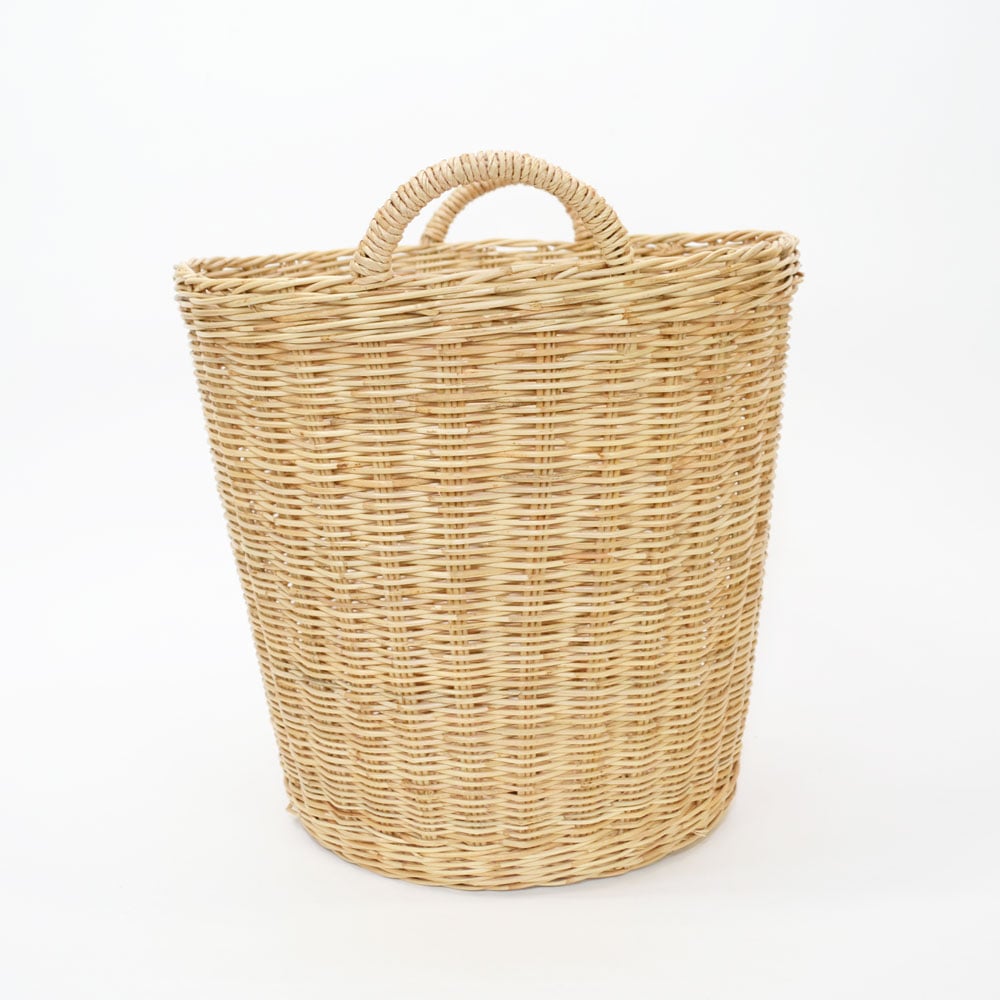 タイ製 ラタンラウンドバスケット XL ランドリー おしゃれで大きな脱衣