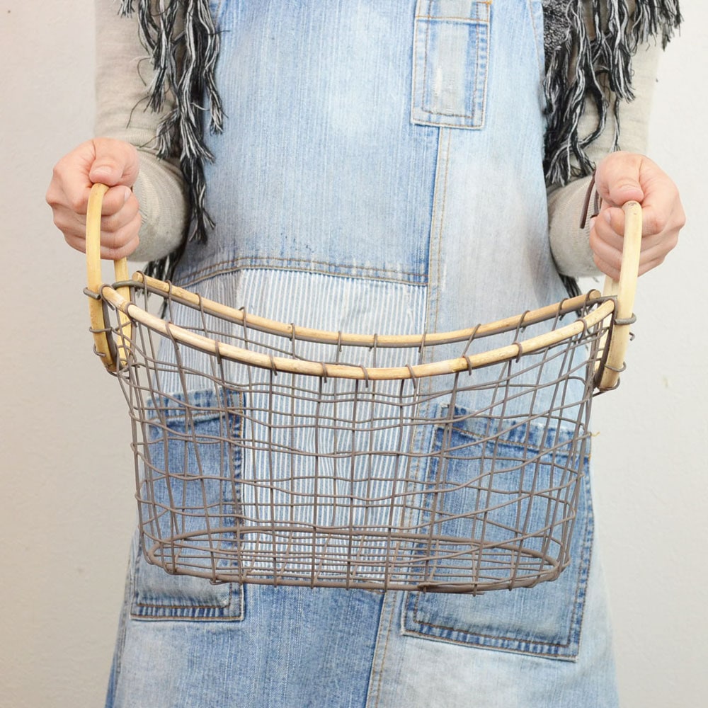 クラッシック バスケット オーバルS ワイヤー×バンブー 竹