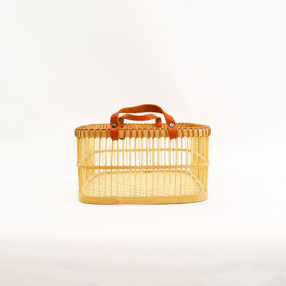 竹製脱衣かご M ランドリーバスケット バンブー 竹かご 籠