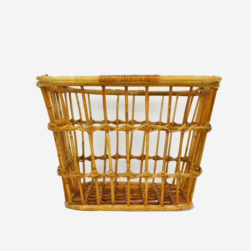 ユグラ ラタン マーケットバスケット L 透かし 籐 かご