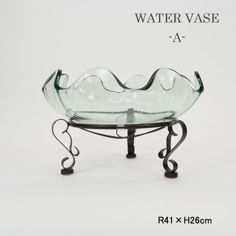 ガラスベース 三輪車 フラワーベース 10mm厚 金魚鉢 魚