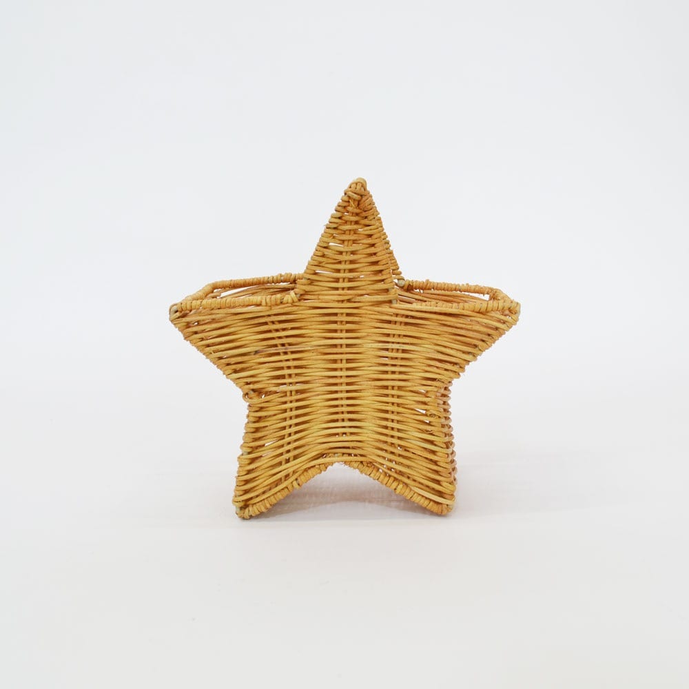 ラタン製スターバスケット 籐かご 星 ペン立て 小物収納 籠
