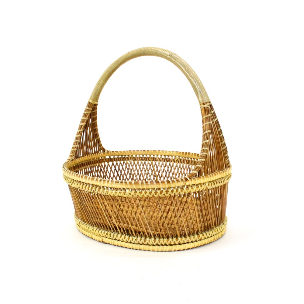 かごバック　タイ タイ製 カチュー 筒型 かごバッグ L 2way 丸かご