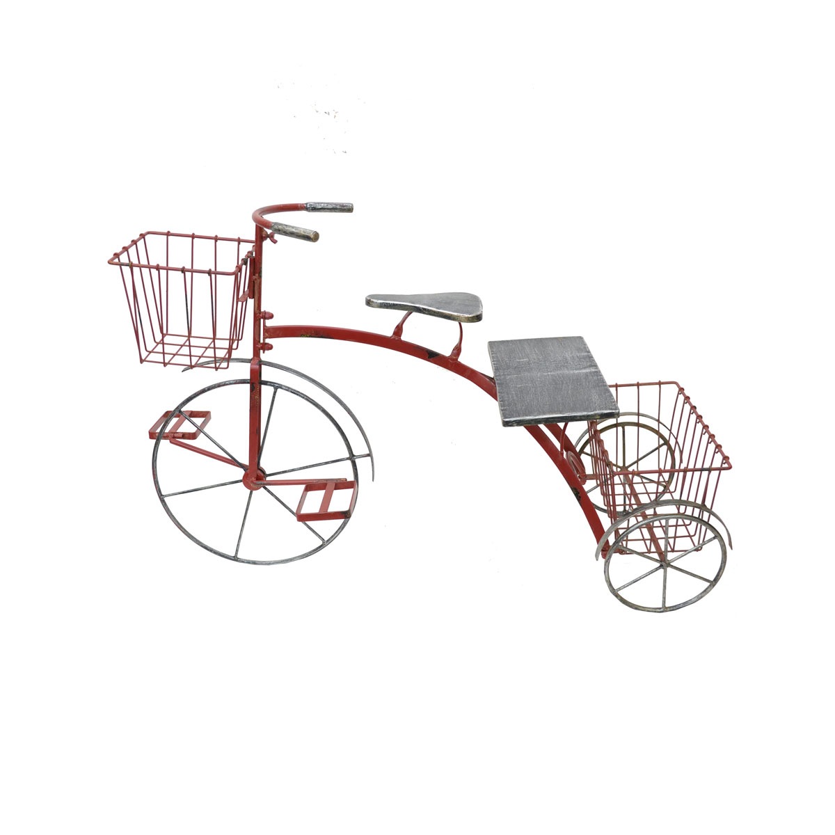 ヴィンテージ　ミニチュア　自転車 オブジェ　ジャンクガーデン　ブロカント ガーデントライシクル レッド ガーデン 自転車 プランター