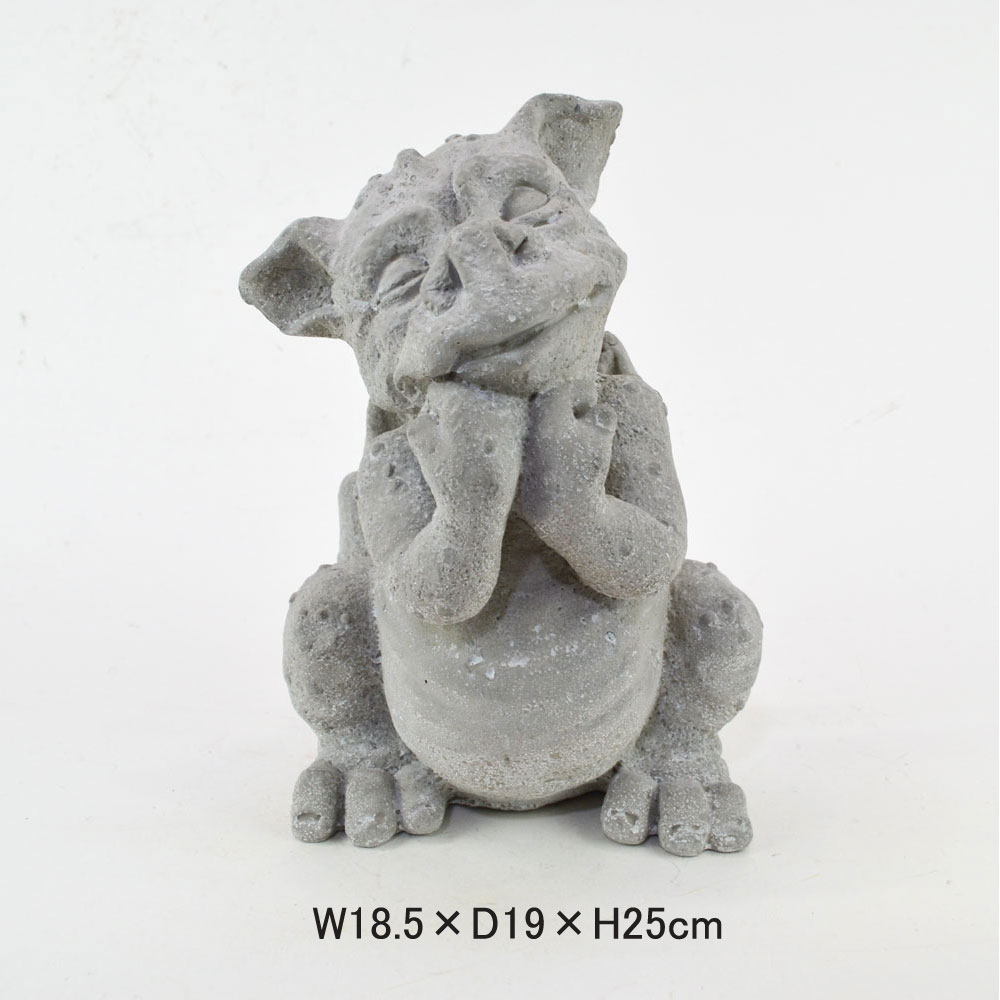 お値下げ。杉の根のオブジェの様なものです。横約60cm、幅30程です セメント ガーデンオブジェ 首を傾げる ゴブリン 小鬼 庭