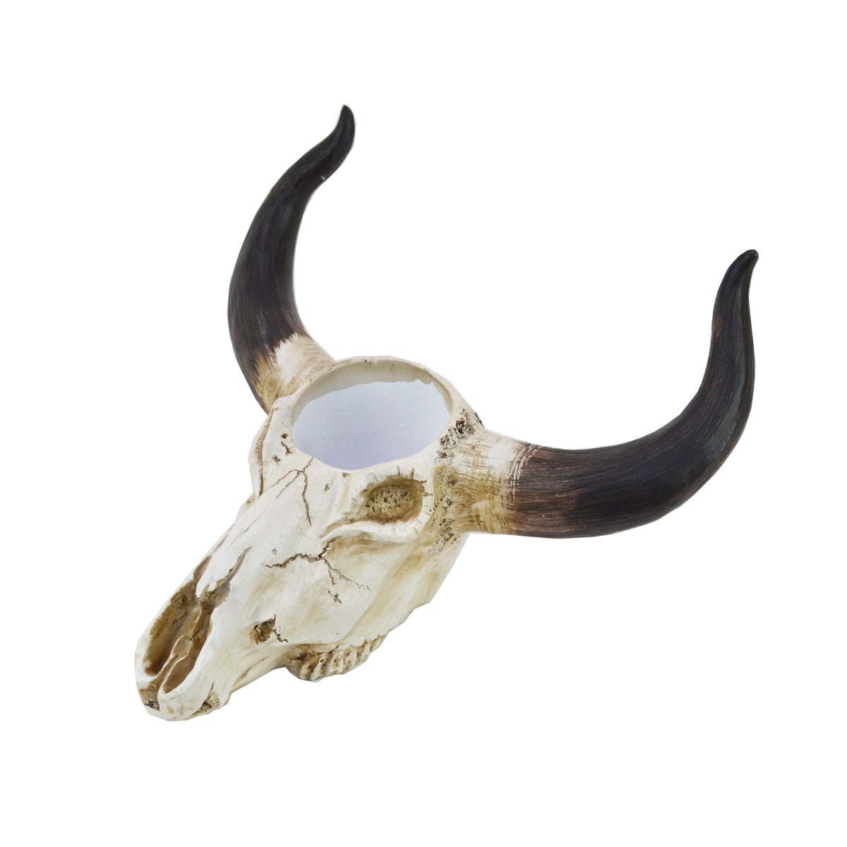 レジン スカルプランター 牛 置物 オーナメント アンティーク 花器