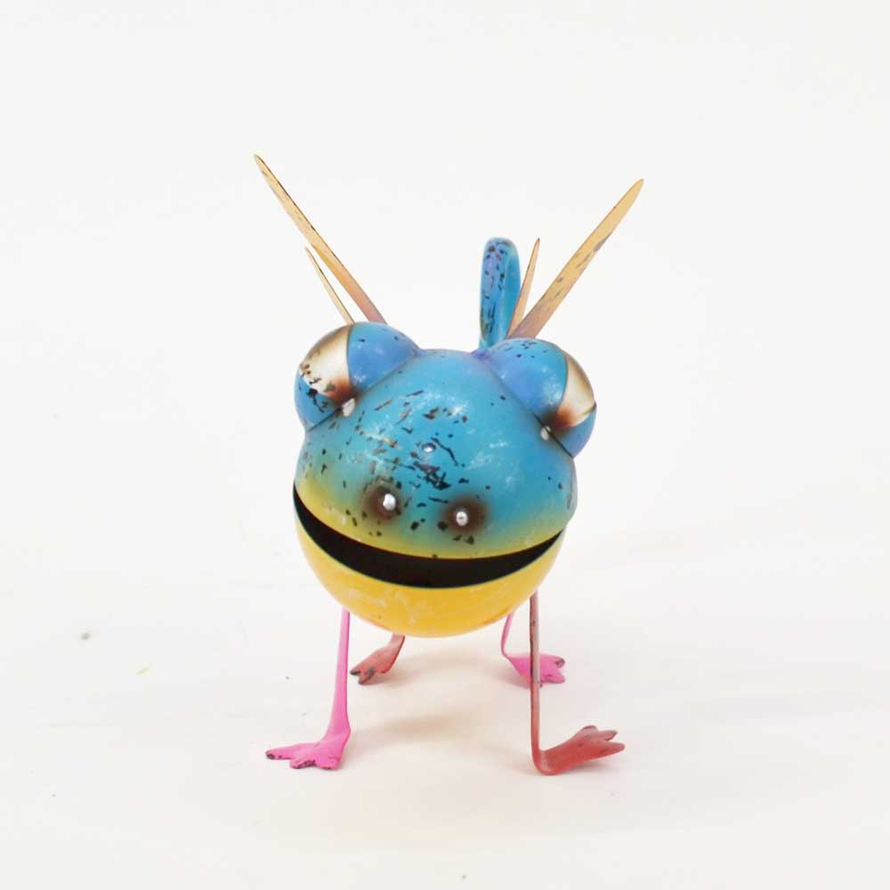 カラフルブリキ 羽つき エンジェル トカゲ オブジェ 置物