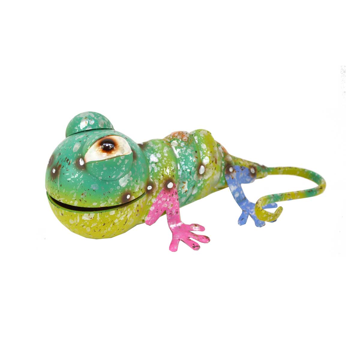 カラフルブリキ ヤモリ S グリーンオブジェ 置物 玄関