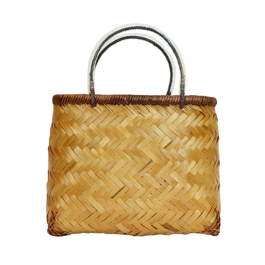竹製 市場かご たて型M ナチュラル 竹かごバッグ 市場籠
