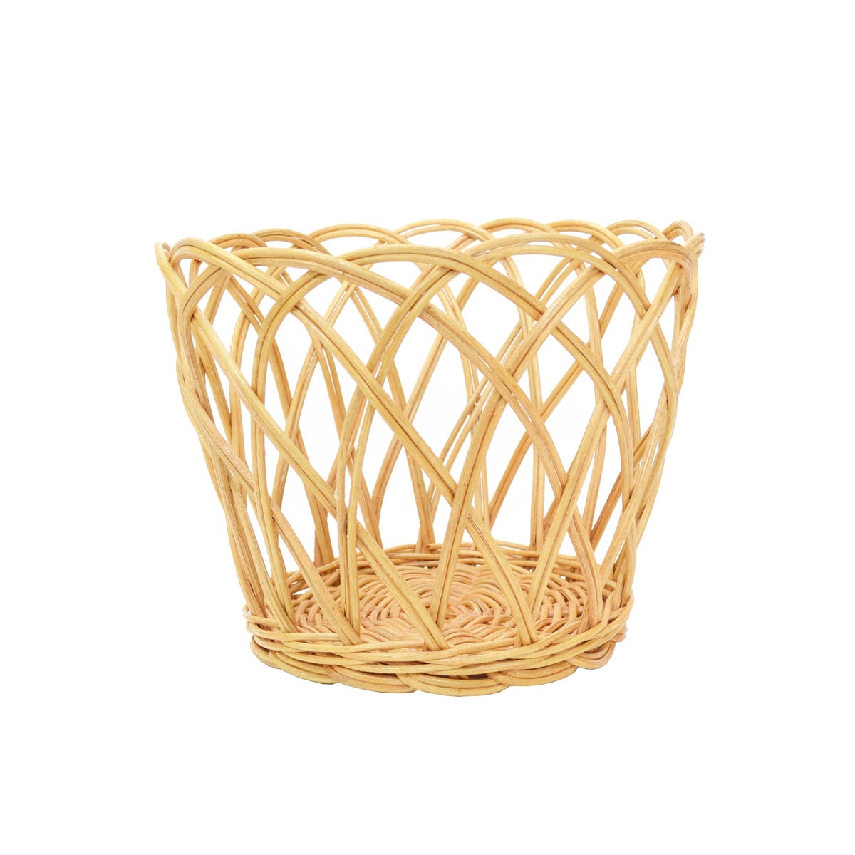 ラタン製 透かし編み ランドリーバスケット スリム トール