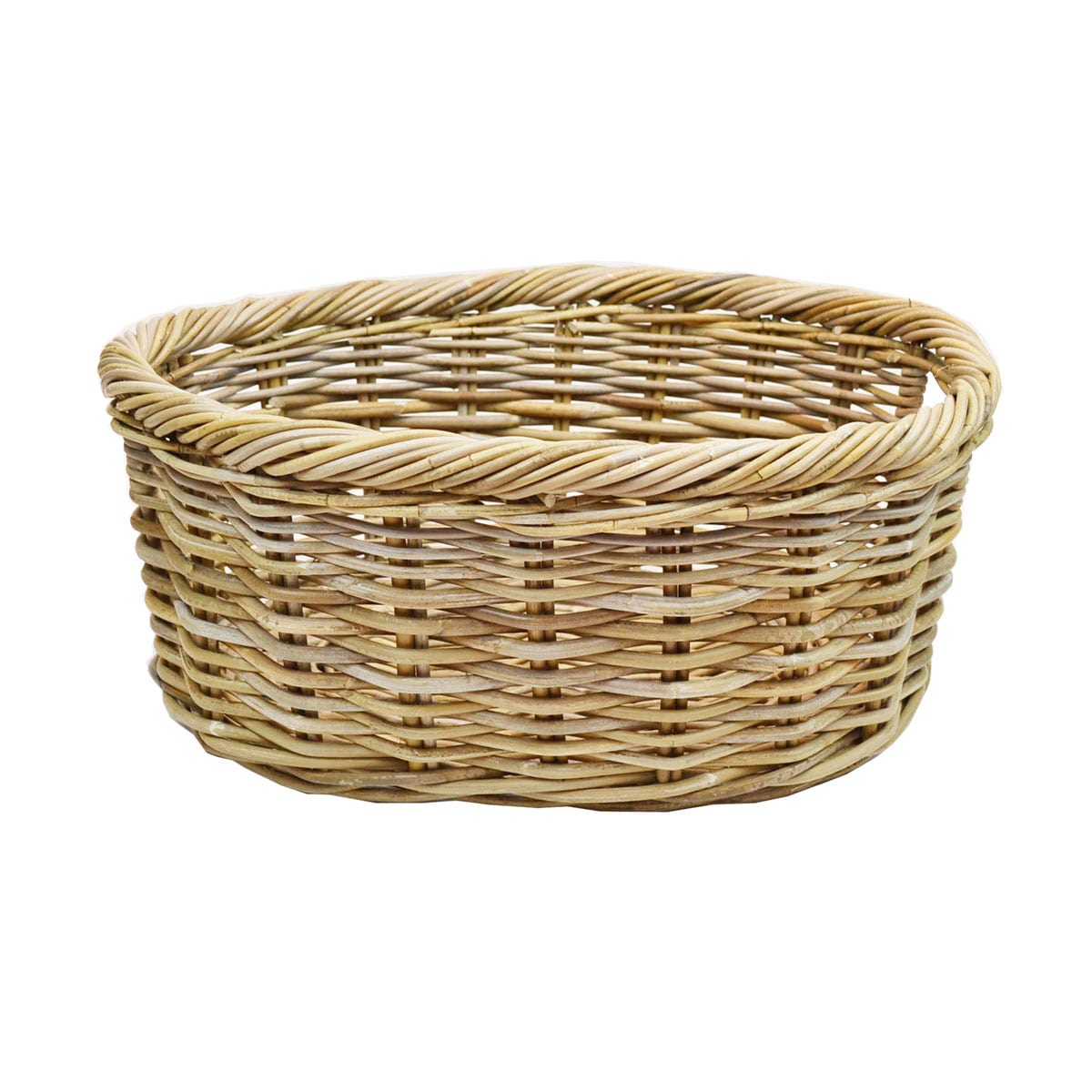 フランスで購入　籐製オーバル型バスケット 大きめ フランスで購入 籐製オーバル型バスケット 大きめ