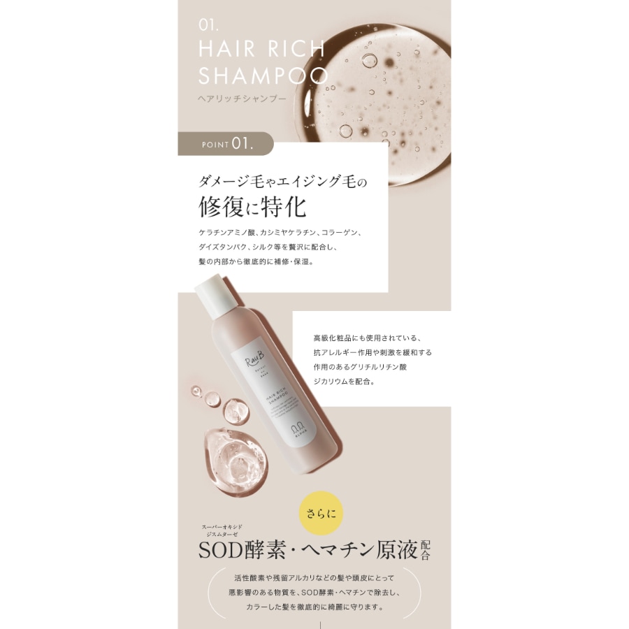 【詰め替えセット】ヘアリッチ シャンプー1000ml ＆ トリートメント 1000g