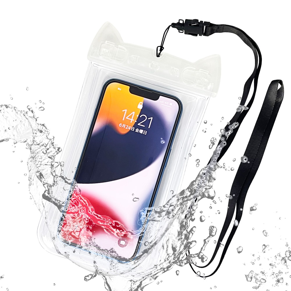 Iphone スマホ ねこ耳型 防水ケース Ipx8 ネックストラップ Touch Id対応 スマートフォン 全面クリアタイプ 防水カバー 猫耳 ネコミミ ねこみみ かわいい クリア M 全透明 雨 海 プール 風呂 台所 キッチン アウトドア 登山 Rfrwpm05cl すべての商品 ラスタバナナ
