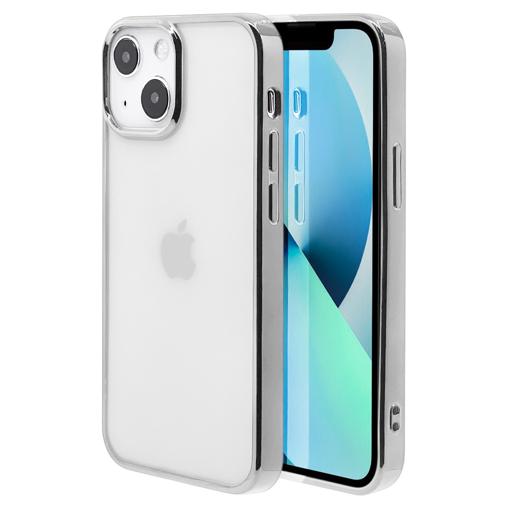 iPhone13 ケース カバー ソフトケース TPU メタルフレーム ストラップ  