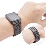 Apple Watch Series9 8 7 6 5 4 3 SE��3���� SE��2���� SE 45mm 44mm 42mm ���ƥ�쥹 �Х�� Ĺ��Ĵ�ᥭ�åȤĤ� �֥�å� ���åץ륦���å� �٥�� RBLAW4405BK �饹���Хʥ�