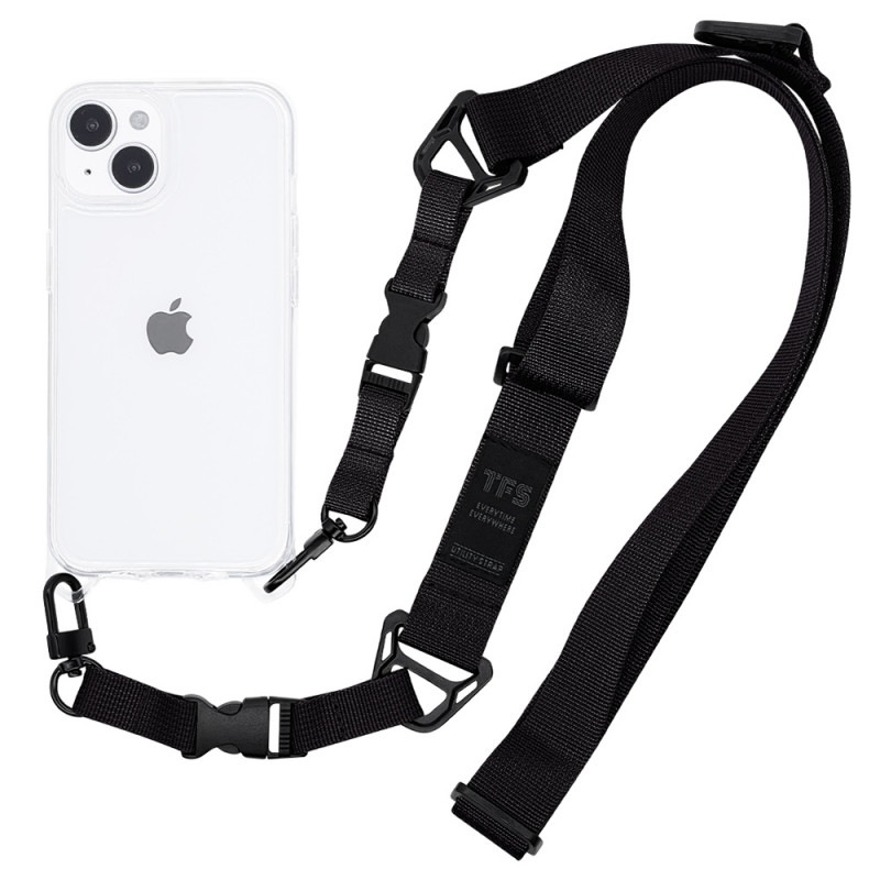 iPhone14 13  С ϥ֥å Ѿ׷ۼ ƷMIL   ꥢ Ʃ TPUХѡ+PC  ȥå Ф᤬ ͥåȥå ȥåץۡ UTILITY STRAP ֥å ե14 13 ޥۥ 7254IP261HB 饹Хʥ