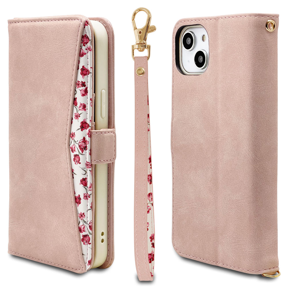 ☆ iPhone 14 Plus ケース 財布 大容量 多機能 手帳型 ピンク ☆ iPhone 14 Plus ケース 財布 大容量 多機能 手帳型 ピンク