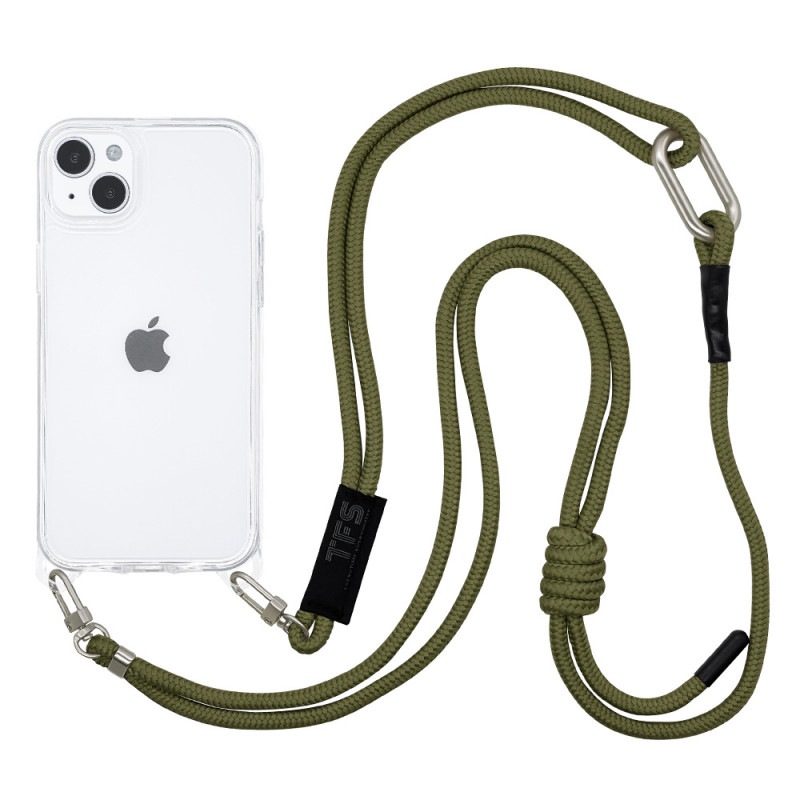 iPhone15 Plus 14 Plus  С ϥ֥å Ѿ׷ۼ ƷMIL   ꥢ Ʃ TPUХѡ+PC  ȥå Ф᤬ ȥåץۡ ROPE shoulder ꡼ ޥۥ 7264IP267HB 饹Хʥ