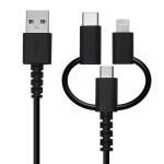 iPhone iPad iPod ޥ ֥å A ޥB֥ 餫 1᡼ȥ 饤ȥ˥Ѵ CѴ  ̿ USB Type-A microUSB Lightning Type-C typec 3A 1 ֥å R10CAAMLC3A01BK