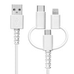 iPhone iPad iPod ޥ ֥å A ޥB֥ 餫 1᡼ȥ 饤ȥ˥Ѵ CѴ  ̿ USB Type-A microUSB Lightning Type-C typec 3A 1 ۥ磻 R10CAAMLC3A01WH