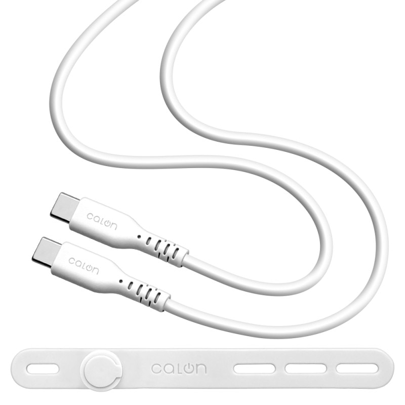 iPhone15 ���ޥ� �����֥� PD�б� ���餫�� ���ꥳ�󥱡��֥� calon ���� �̿� 1�᡼�ȥ� 100����� Type-C to Type-C typec Power Delivery 60W 1m 100cm �ۥ磻�� ���ޡ��ȥե��� ������ R10CACC3A04WH