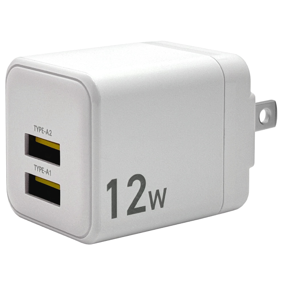 充電器 ACアダプター USB充電器 タイプA 2ポート 5V 2.4A 12W 